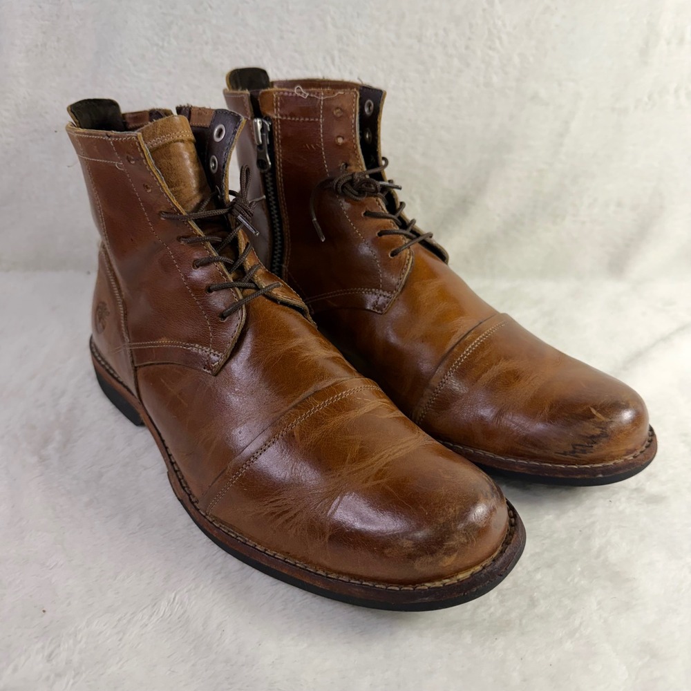 Timberland Earthkeepers City Premium Boots Mens 11 Brown Leather Side Zip Boot